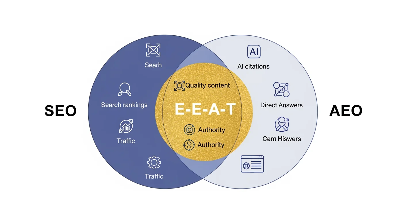 SEO und AEO als ergänzende Strategien: Beide Ansätze zusammen für maximale digitale Sichtbarkeit