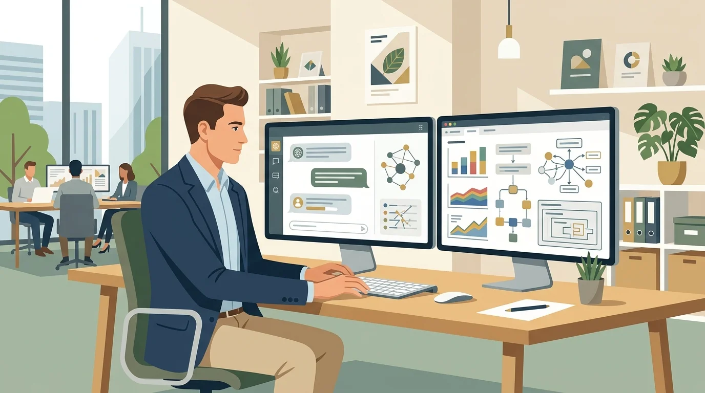 AEO Strategie für B2B: B2B-Marketing-Manager analysiert KI-Sichtbarkeit in ChatGPT und Perplexity