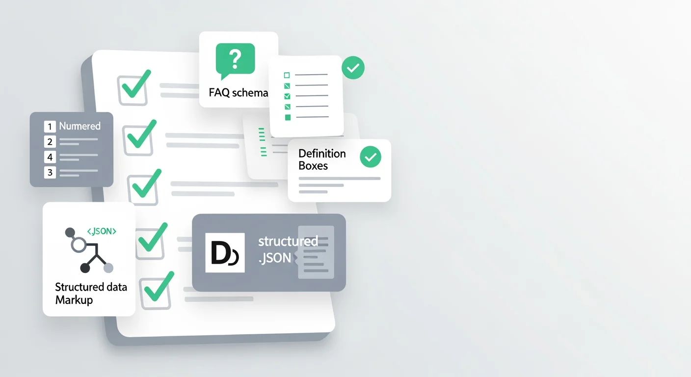 AEO Taktiken Checkliste für strukturierten Content der von KI zitiert wird