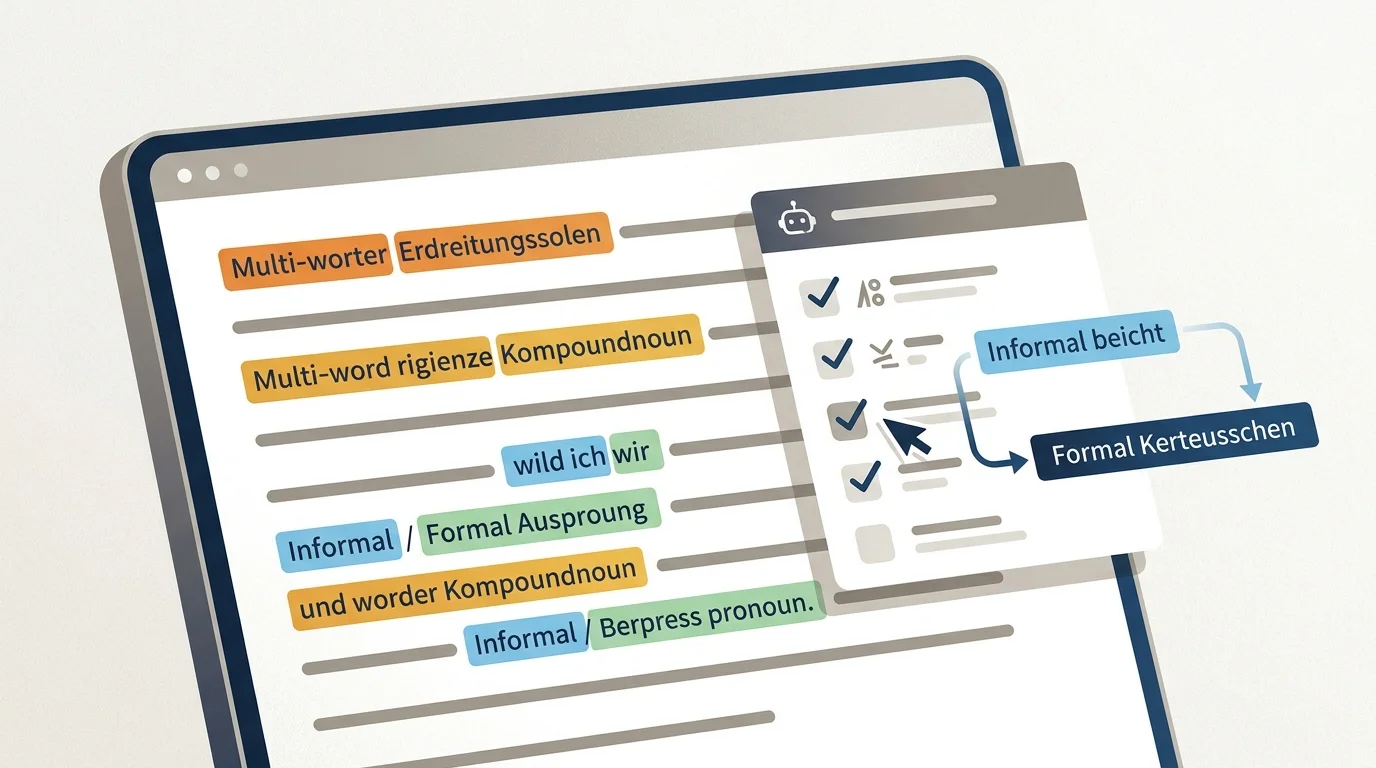 Deutsche Fachtexte mit KI optimieren: Prompt Policy, Compound-Nouns und Sie-Du-Ansprache für DACH