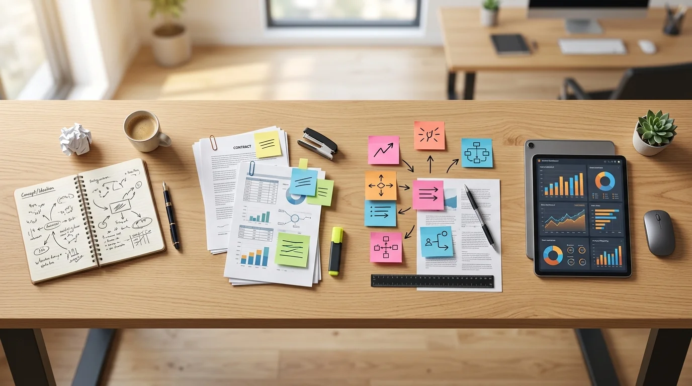 Die vier Stufen der Content-Automatisierung von manuell bis vollautomatisiert als visuelles Stufenmodell