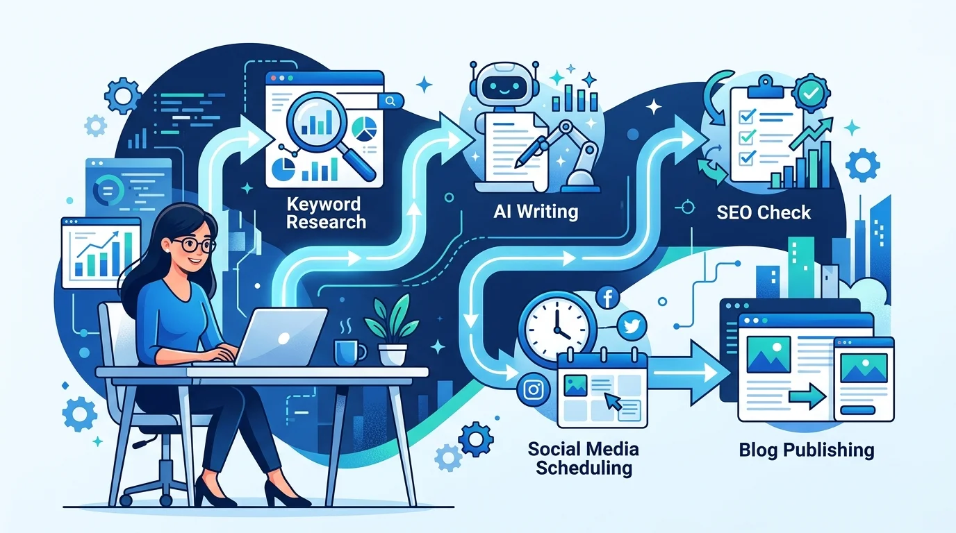 Content Marketing automatisieren: Vollständiger KI-Workflow für KMU von Keyword bis Publish