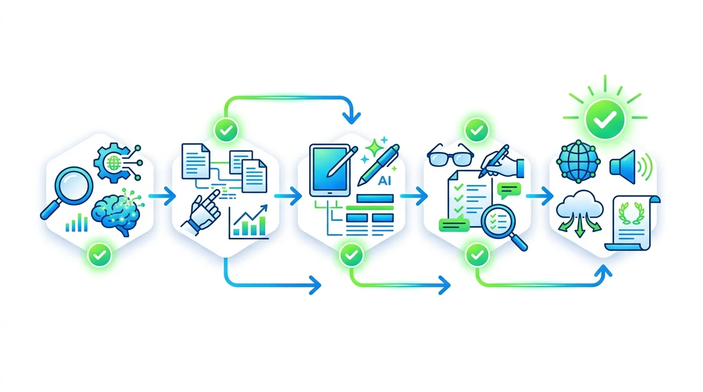 KI-Content-Workflow in 5 Schritten von Recherche bis Veröffentlichung