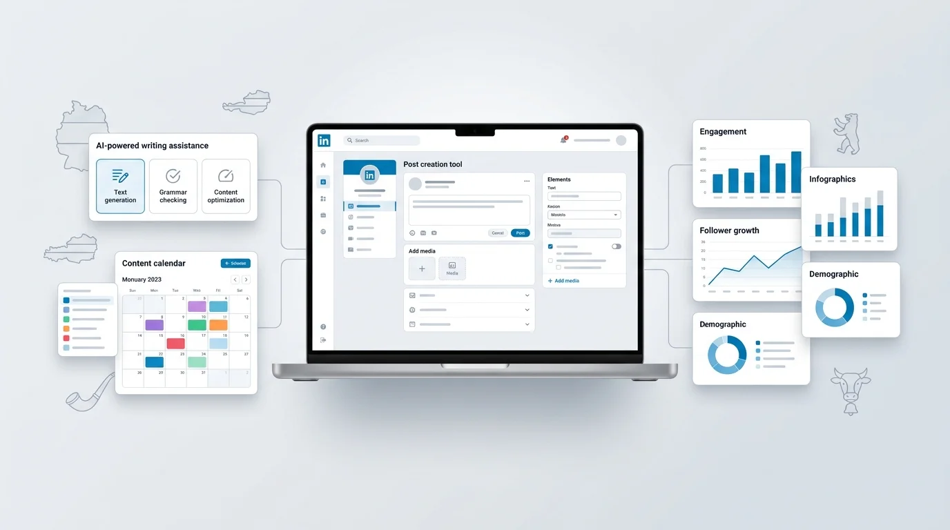 Die besten Tools zur Erstellung von LinkedIn-Beiträgen im Überblick – KI-Tools, Planungstools und Analyse-Tools für den DACH-Markt