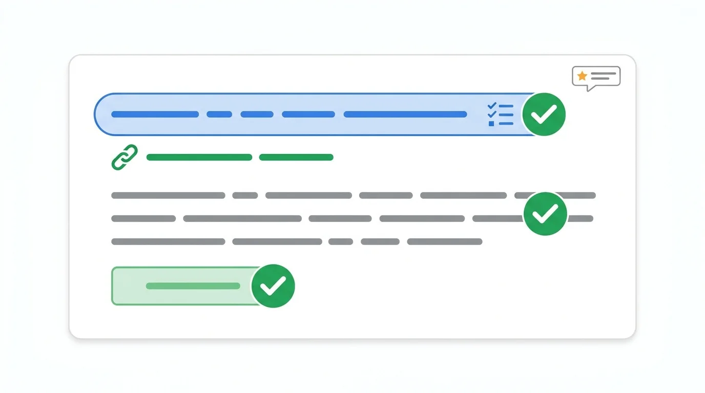 SERP-Vorschau mit optimiertem Meta-Title und Meta-Description für E-E-A-T Content 2026