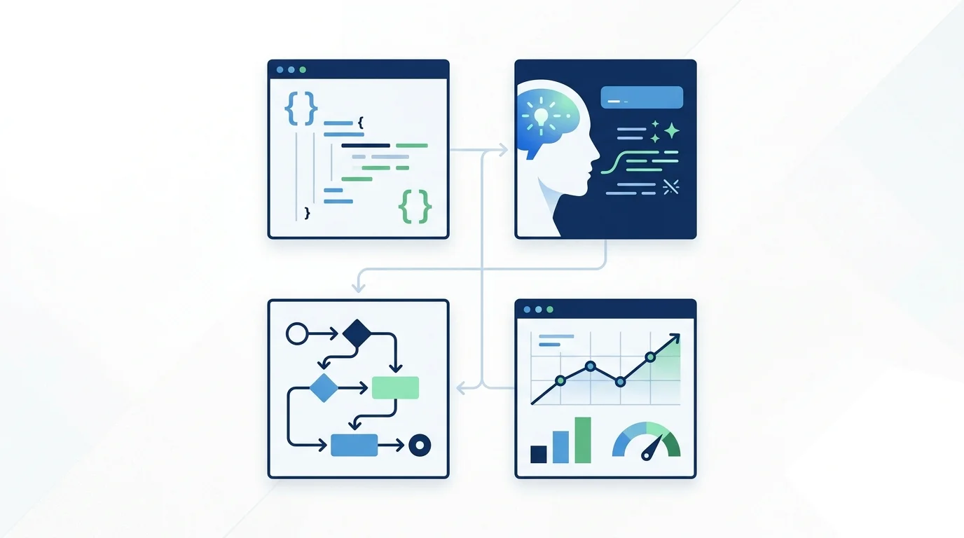 Übersicht der GEO-FAQ-Tool-Kategorien: Schema-Generatoren, KI-Texttools, Low-Code-Plattformen und Monitoring