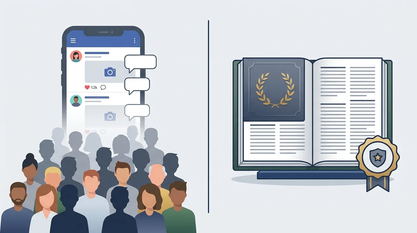 Vergleich zwischen LinkedIn-Artikel und institutionell verankerter Fachpublikation im DACH-Markt