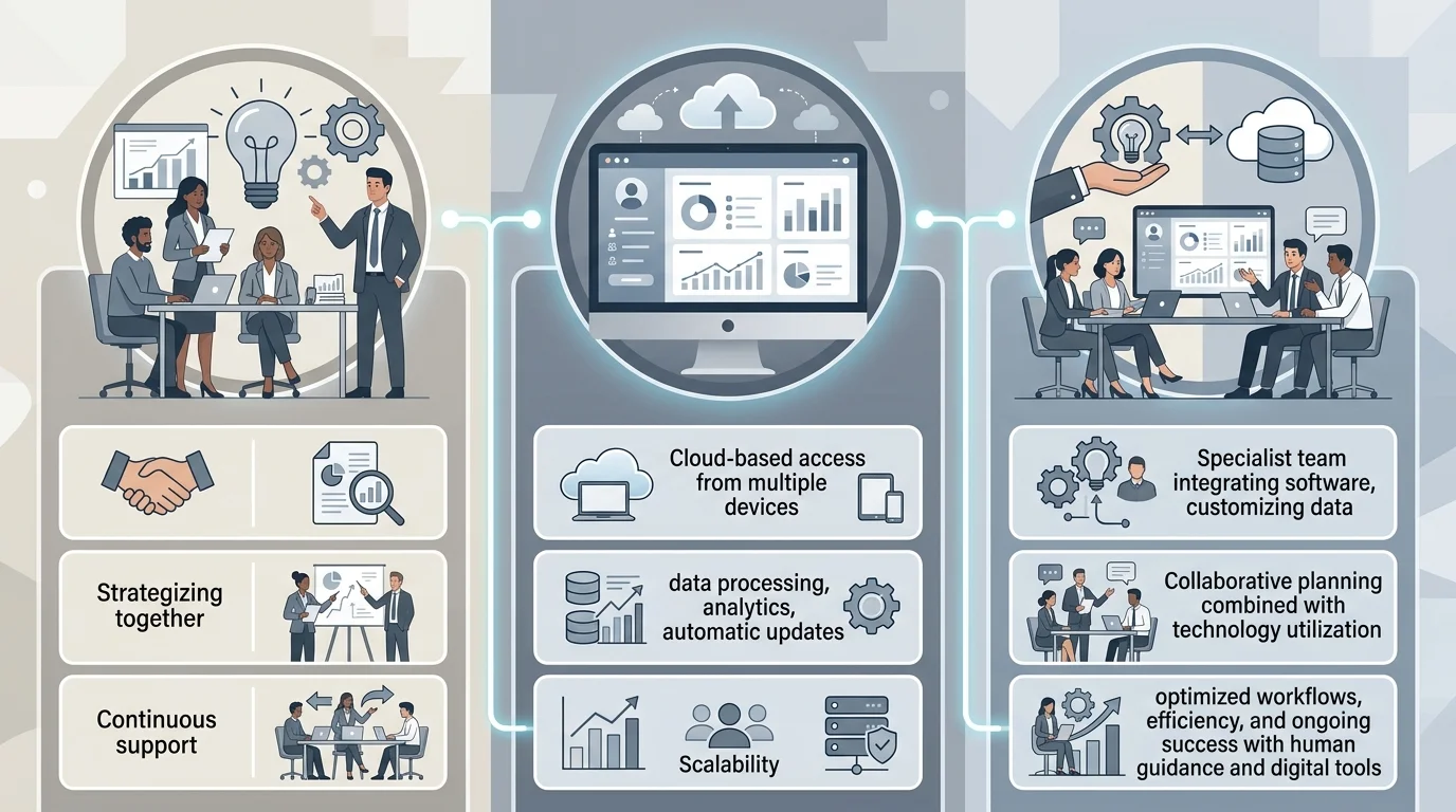 Vergleich KI-Beratung vs. SaaS vs. Hybrid-Modell für Unternehmen im DACH-Raum