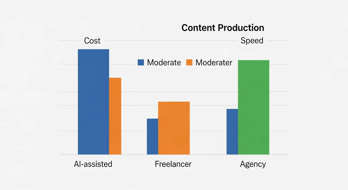 Kostenvergleich KI Content, Freelancer und Agentur für mittelständische Marketing-Teams