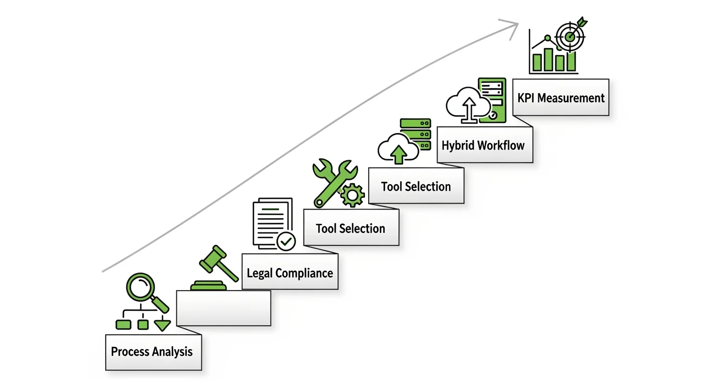 Fünf-Schritte-Plan für den Aufbau einer KI-gestützten Redaktion mit DSGVO-Compliance und Betriebsratseinbindung