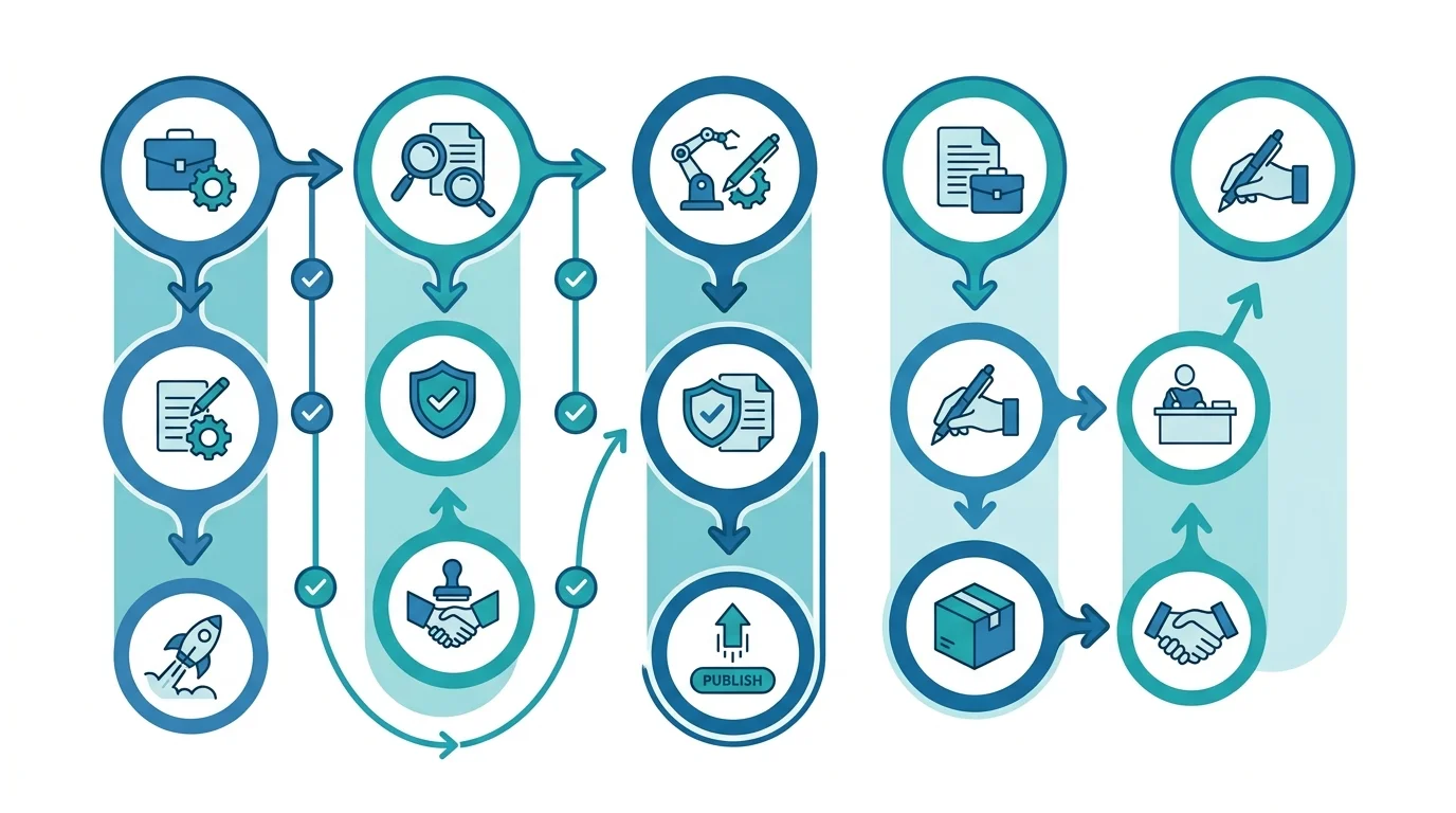 Vergleich KI-Redaktionssystem und klassischer SEO-Text-Anbieter – Workflow-Unterschied visualisiert