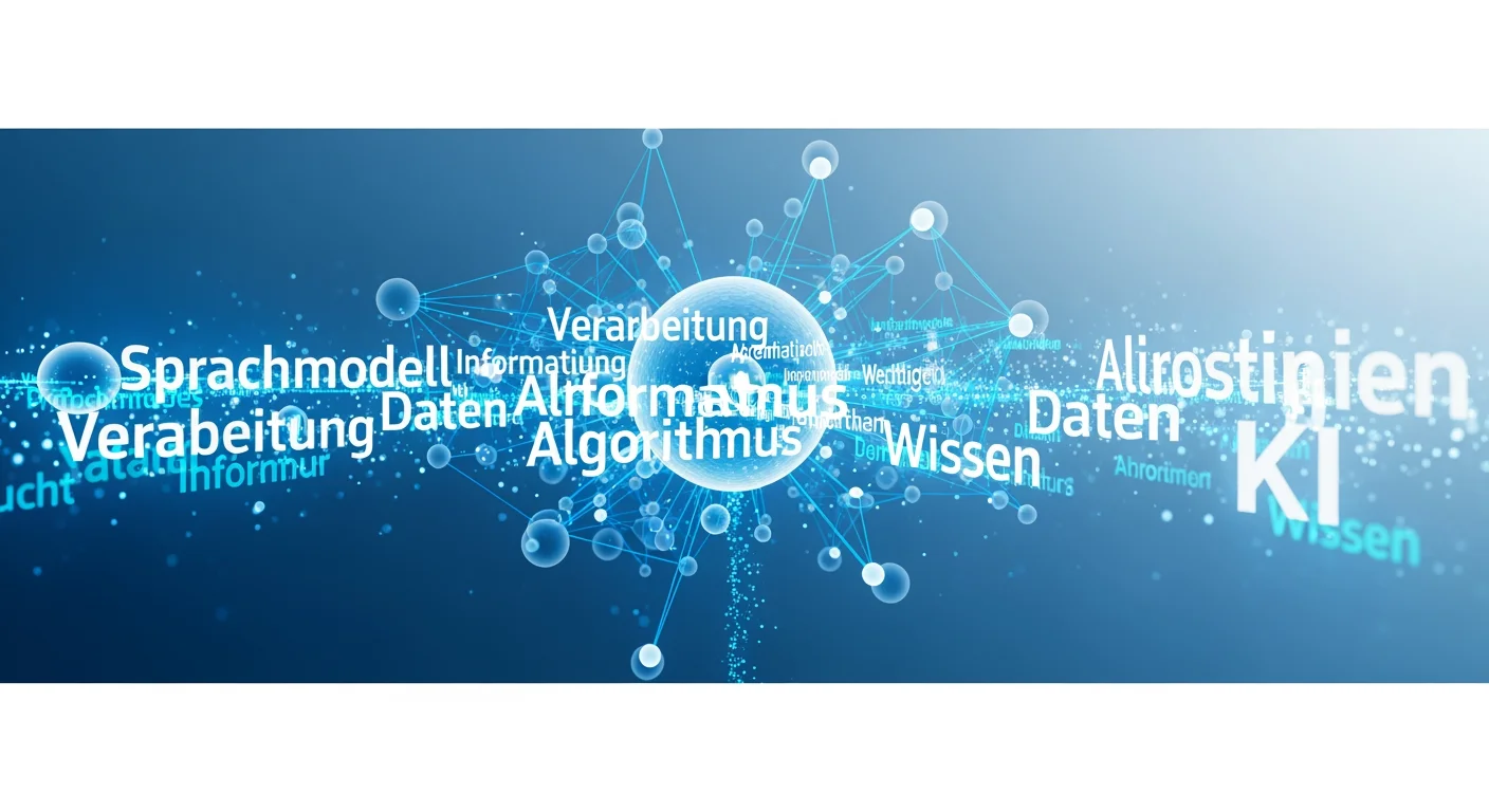 Technische Funktionsweise von Large Language Models bei der KI-Texterstellung visualisiert