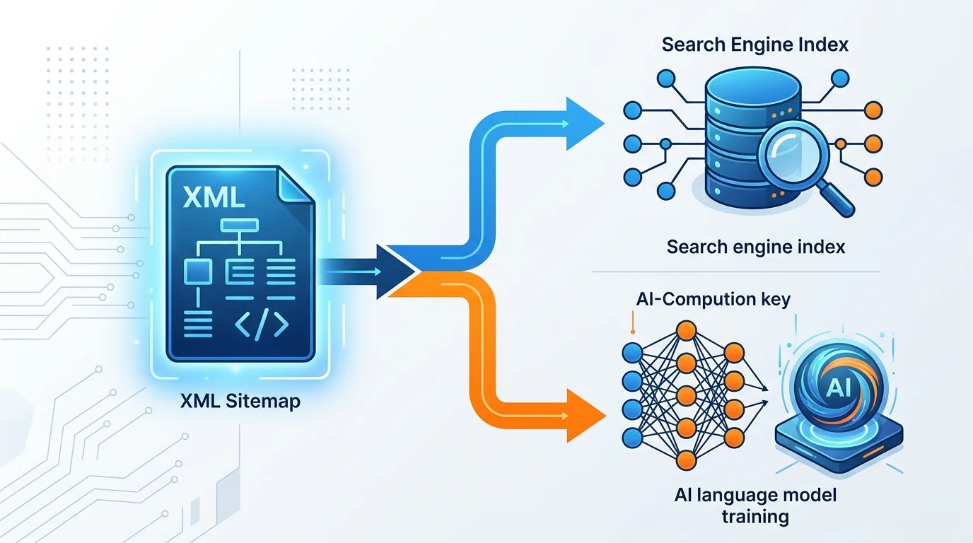 Vergleich klassischer SEO-Crawler und KI-Crawler beim Auslesen einer XML-Sitemap