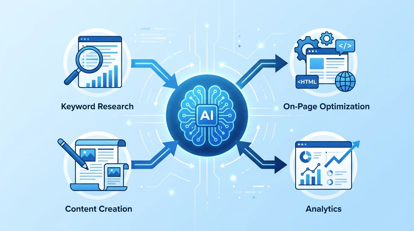 SEO mit KI – Workflow-Übersicht für KI-gestützte Suchmaschinenoptimierung 2026