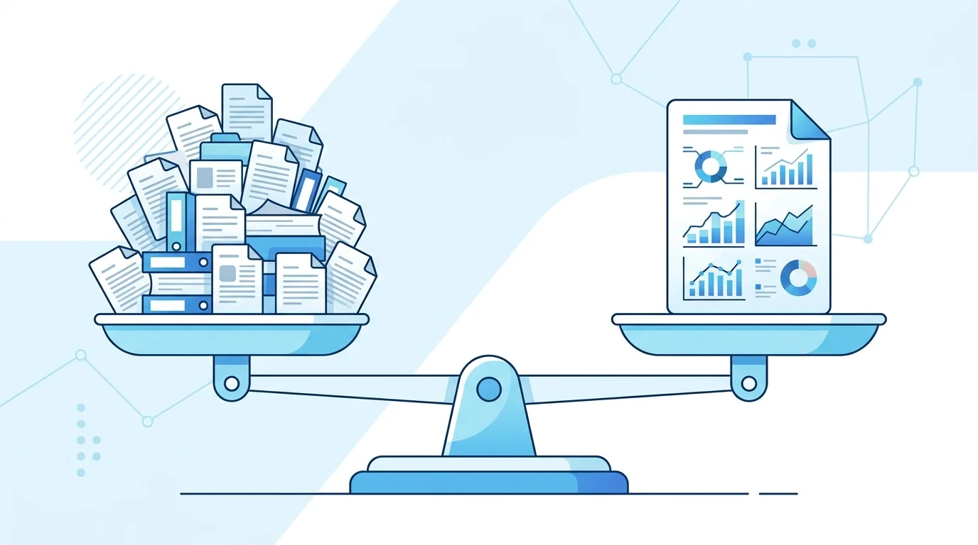 Visualisierung von Information Gain im SEO: Diagramm zeigt Qualität versus Volumen bei KI-Content