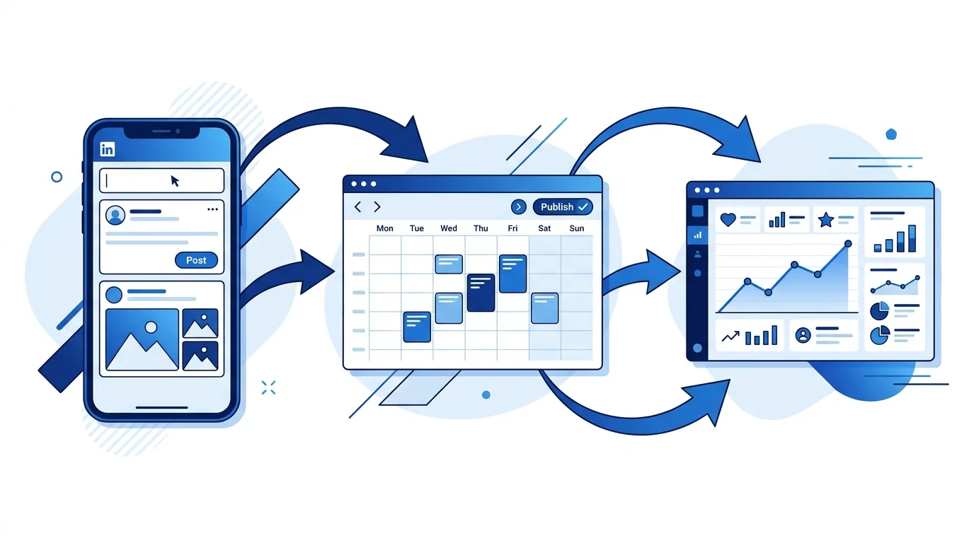 Taplio Funktionen Scheduling Analytics KI Content Erstellung LinkedIn