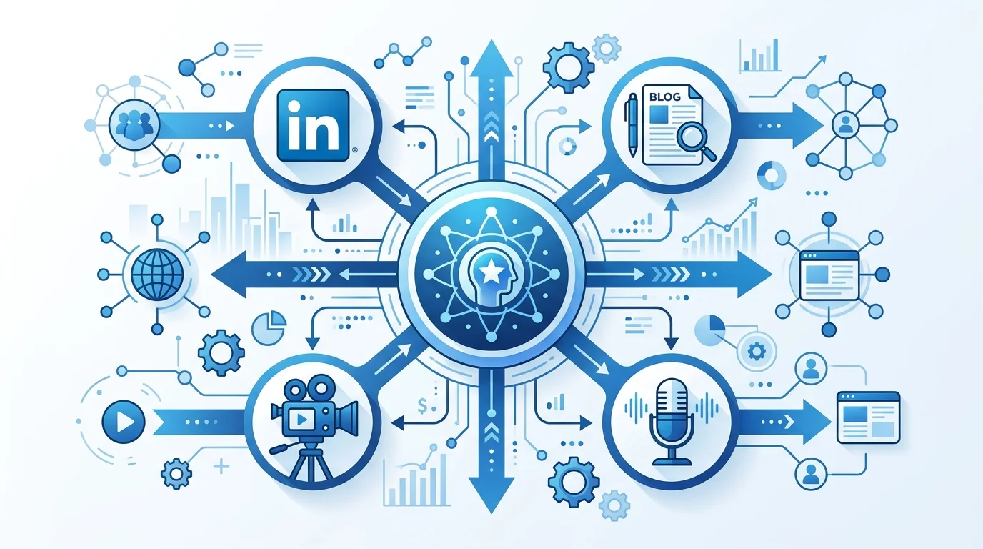 Thought Leadership Content Formate im Vergleich: Blogartikel, LinkedIn, Video und Podcast für B2B KMU
