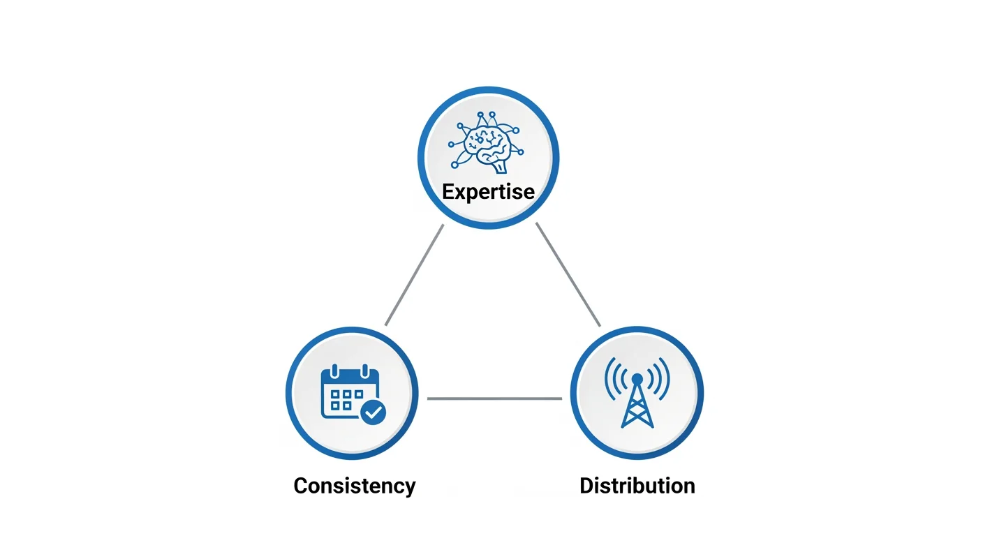 Die drei Komponenten von Thought Leadership: Expertise, Konsistenz und Distribution