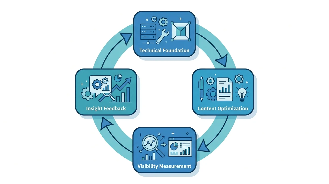 Integrierter KI-Marketing-Workflow – Tool-Integration für kontinuierliche Markensichtbarkeit