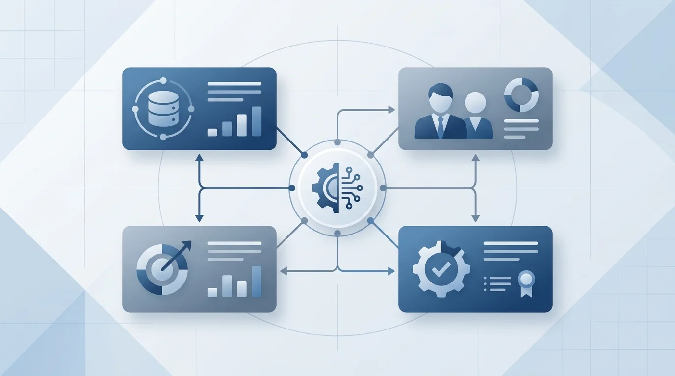 Interne KI-Governance Struktur mit Compliance IT Marketing und Geschäftsführung als Verantwortliche